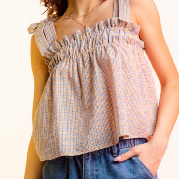 Blue and Orange Top - Picture 1 of 3